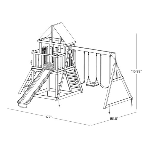 Sportspower Pine Hill Wooden Swing Set & Reviews Wayfair